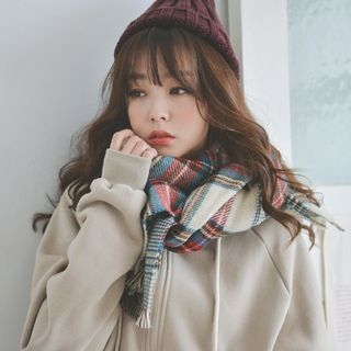 JUSTONE Long Plaid Scarf