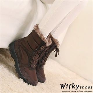 Wifky Lace-Up Padded Short Boots