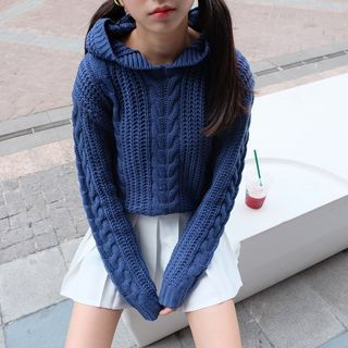 HotBlock Cable Knit Hooded Sweater
