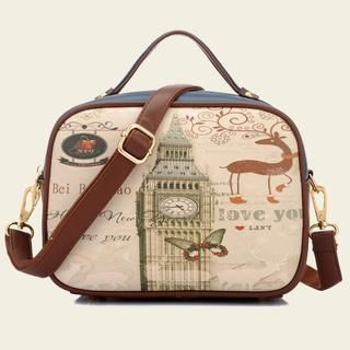 BeiBaoBao Faux-Leather Printed Satchel