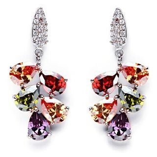 Nanazi Jewelry Sterling Silver CZ Drop Earrings