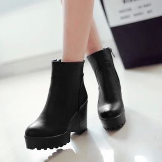 Pretty in Boots Block Heel Ankle Boots