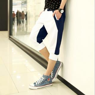 Danjieshi Color-Block Cropped Sweatpants