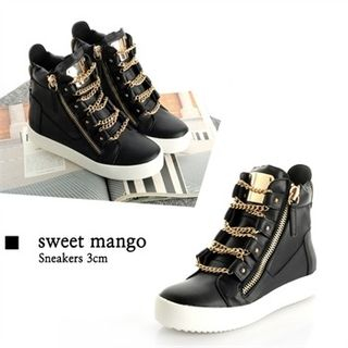 SWEET MANGO Chain-Strap Platform Sneakers
