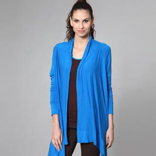 Almaz.C Lifestyle Asymmetric-Hem Open Cardigan Blue - One Size