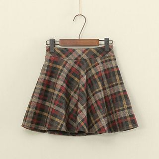 Mushi Pleated Check Skirt