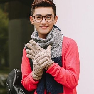 Thantrue Fleece-Lining Jacquard Knit Gloves