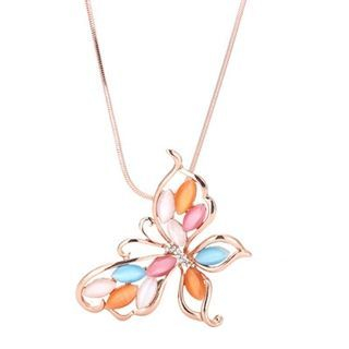Glitglow Jeweled Butterfly Necklace