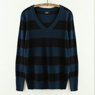 Meimei V-Neck Striped Knit Top