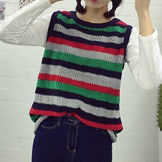 Dute Striped Knit Vest