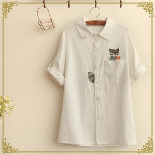 Fairyland Embroidered Tab-Sleeve Shirt
