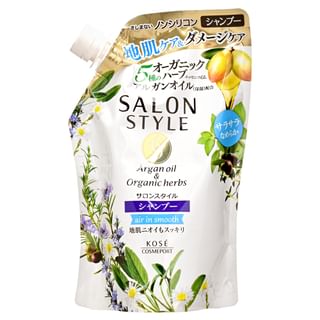 Kose - Salon Style Argan Oil & Organic Herbs Shampoo Air In Smooth 360ml Refill