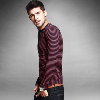 Quincy King Long-Sleeved Striped Henley