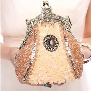 Glam Cham Sequined Applique Clutch
