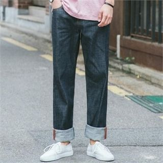 STYLEMAN Washed Wide Roll-Up Jeans