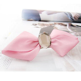 Fit-to-Kill Diamond bow hair pin -pink One Size