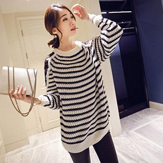 Romantica Lace Panel Stripe Sweater