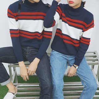 Arroba Matching Couple Striped Sweater