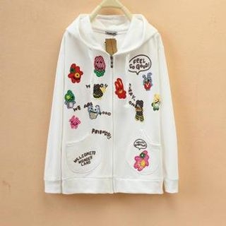 Cute Colors Embroidered Hoodie