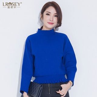 LROSEY Mock-Neck Plain Sweater