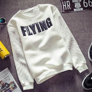 Nirvana Nation Wing-Printed Sleeve Letter-Appliqu  Pullover