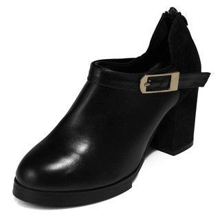 yeswalker Belted Chunky Heel Ankle Boots