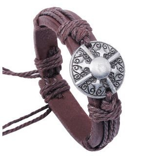 KINNO Metal Accent Leather Bracelet