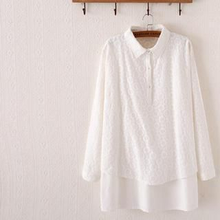 P.E.I. Girl Long-Sleeve Embroidered Blouse