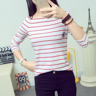 Century Girl Boat Neck Stripe Long-Sleeve T-shirt