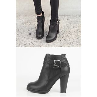 OZNARA Belted High-Heel Booties