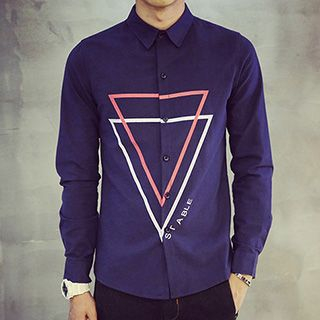 maxhomme Triangle Printed Long-Sleeve Shirt
