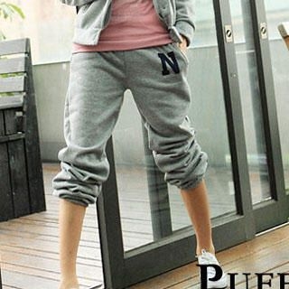 " N" Print Sweatpants