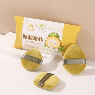 Yaozhi - Velvet Loose Powder Puff Set Green Grape Pie (3Pcs)