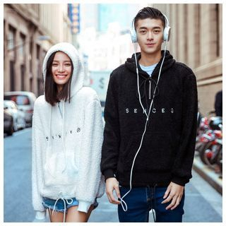 Simpair Lettering Couple Hooded Sweatshirt