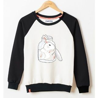 Onoza Long-Sleeve Rabbit-Print Top