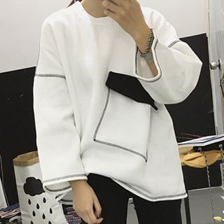 Eva Fashion Pocket-detail Fleece-lined Pullover