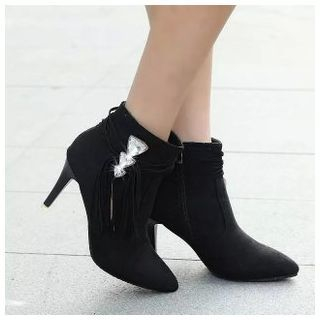 BAYO Fringed High Heel Ankle Boots