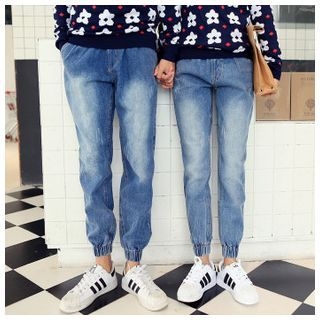 Simpair Couple Washed Jeans