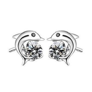 Zundiao Sterling Silver Dolphin Studs