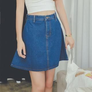 SUYISODA Denim A-Line Skirt