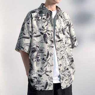 Short-Sleeve Floral Hawaiian Shirt