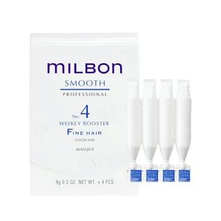 Milbon - Global Smooth Professional Weekly Booster No.4 Fine Hair 9G X 4