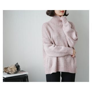 demavie Turtle-Neck Wool Blend Sweater
