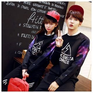 Azure Matching Couple Print Pullover