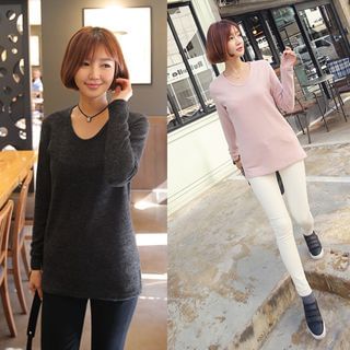 CLICK Round-Neck Long-Sleeve Sweater