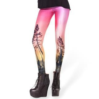 Omifa Printed Leggings  Multicolor - One Size