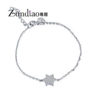 Zundiao Rhinestone Hexagram Charm Bracelet