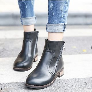 Fashion Street Block Heel Short Boots
