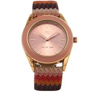N:U - Not the Usual Chevron-Print Watch Pink - One Size