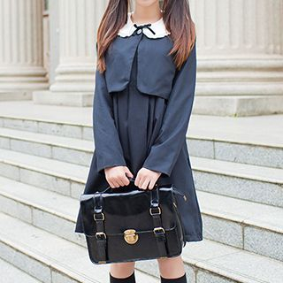 GOGO Girl Peter Pan Collar Blouse / Double-Breasted Sleeveless Dress / Cropped Jacket